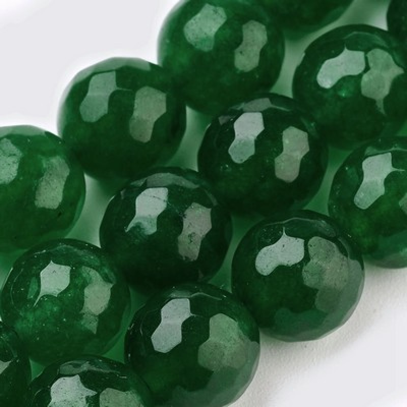 Jad Malaysian sfere 6mm verde fatetat -16buc