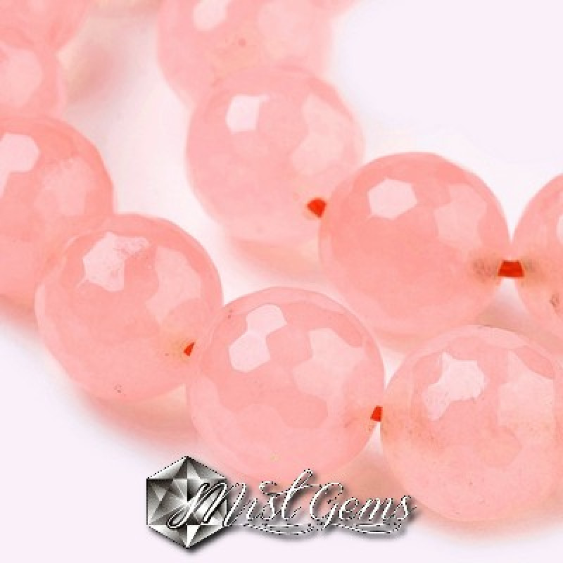 Jad Malaysian sfere fatetat roz quart 6mm -10 buc