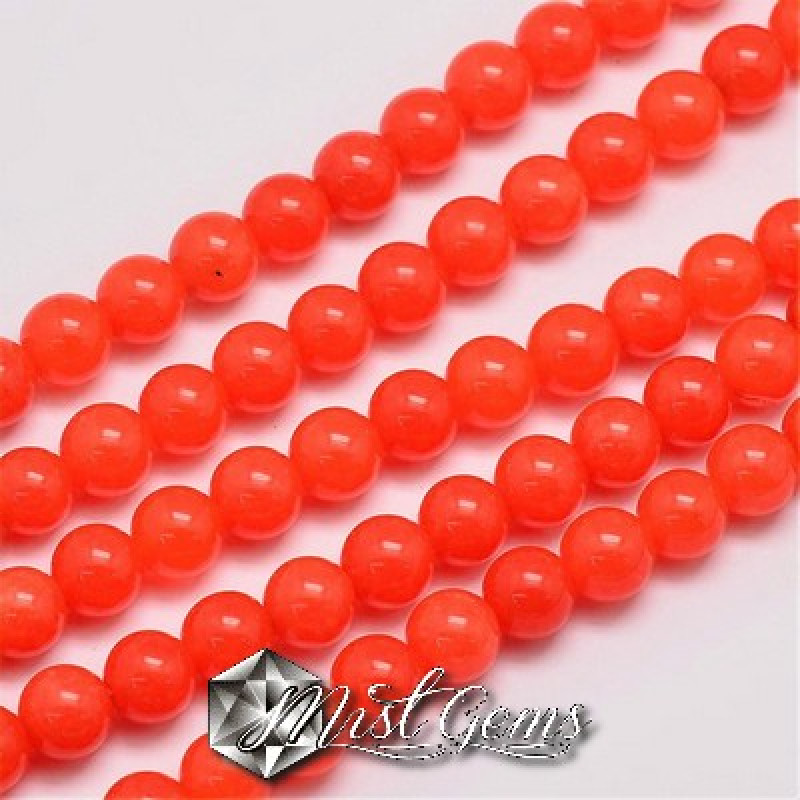 Jad Malaysian sfere rosu portocaliu 8mm-10 buc