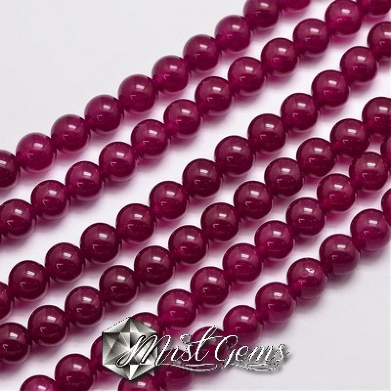 Jad Malaysian sfere magenta 8mm-10 buc