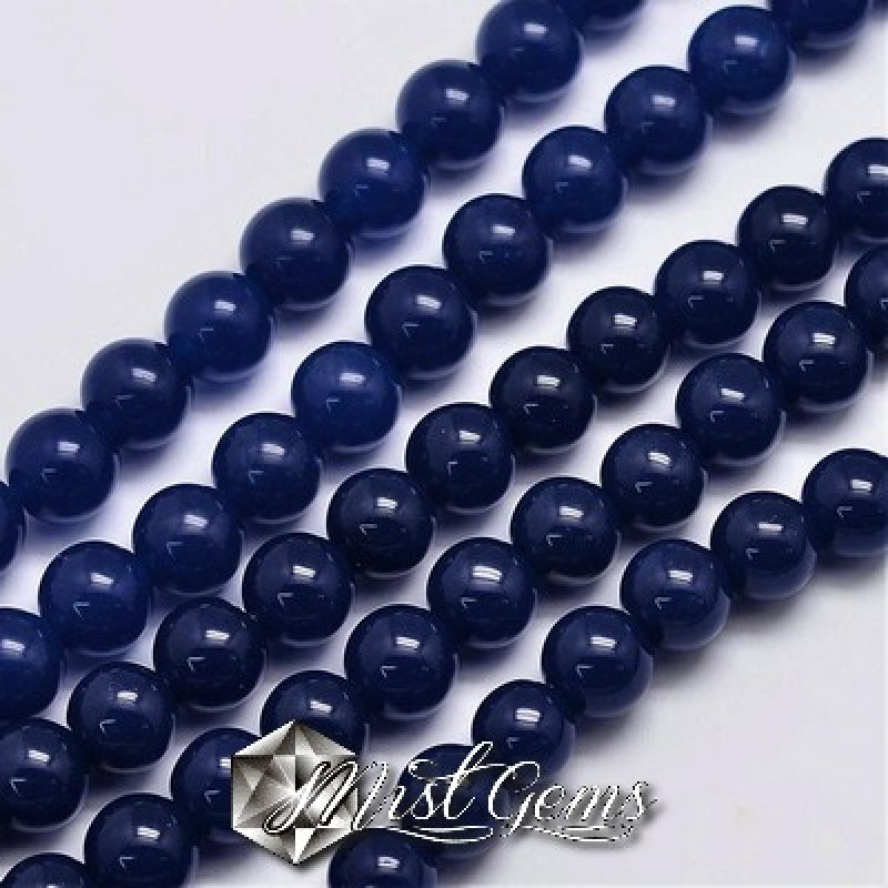Jad Malaysian sfere albastru indigo 8mm-10 buc