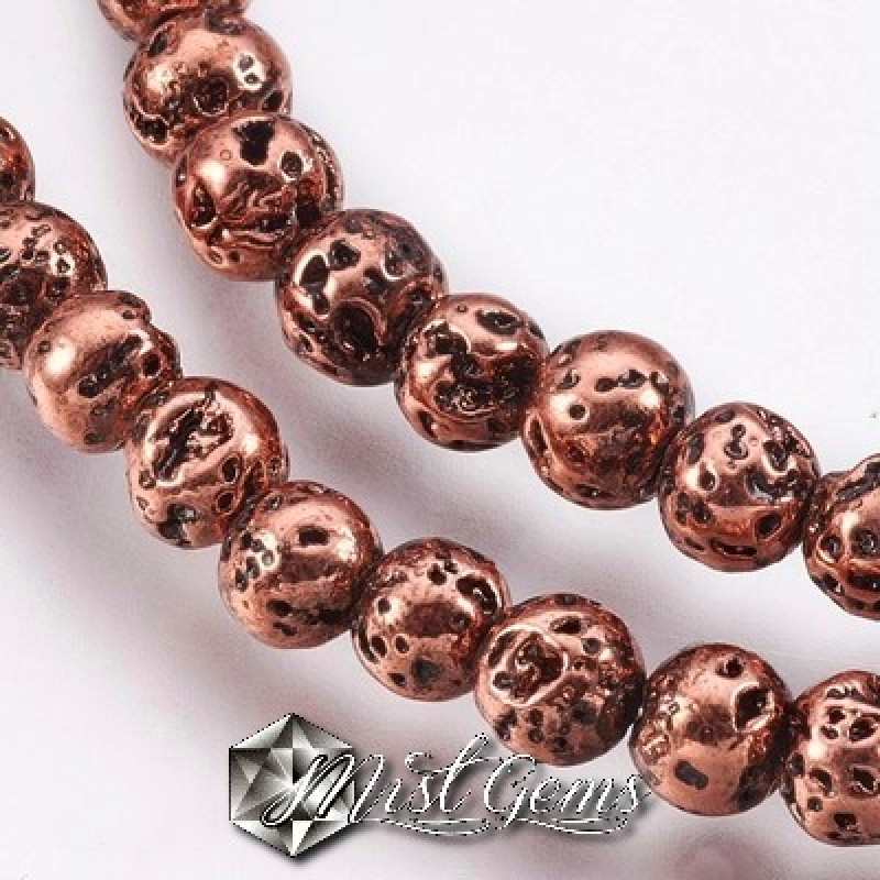 Lava electroplacata,sfere 5mm cupru -10 buc-SP925
