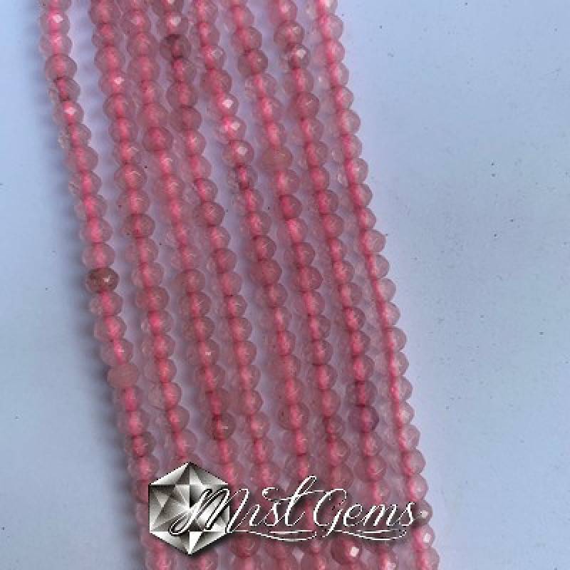 Jad rondele fatetate roz 4x2~3mm-20 buc.