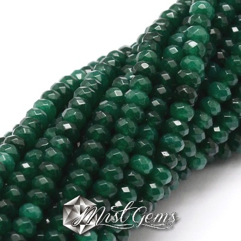 Jad rondele fatetate verde 4x2~3mm-20 buc.