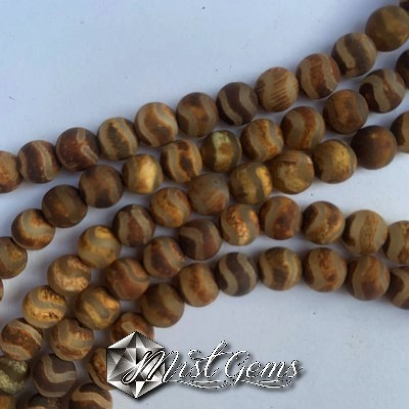 Agate DZI sfere 6mm,model "wave" -10 buc