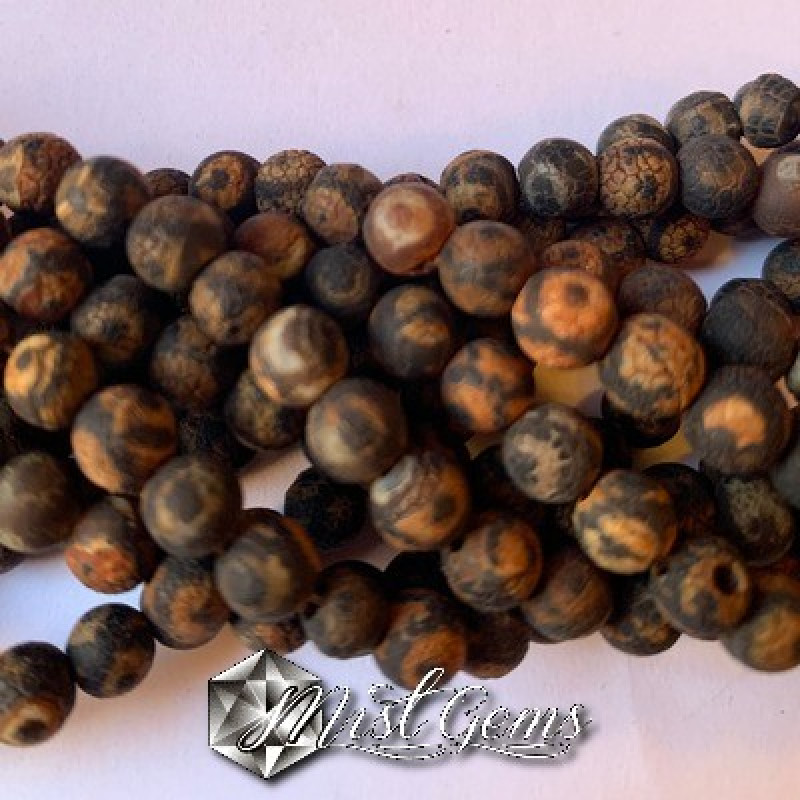 Agate DZI sfere 6mm "cu 3 ochi" -10 buc