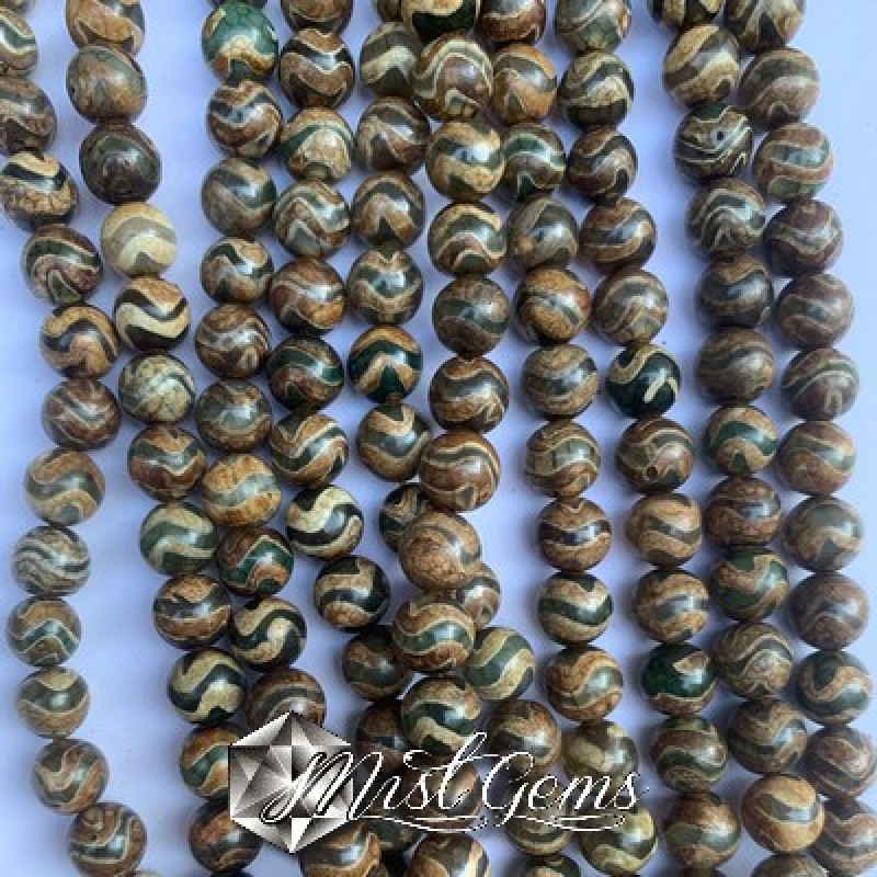 Agate DZI sfere 8mm "val" -10 buc